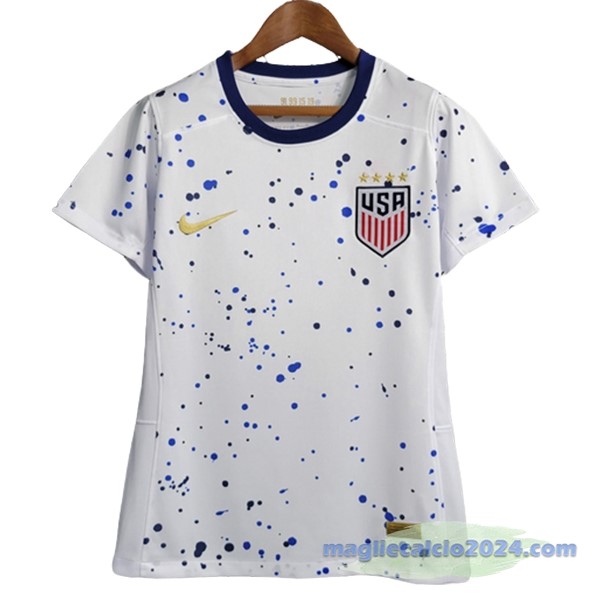 Prima Maglia Donna Stati Uniti 2023 Bianco Poco Prezzo
