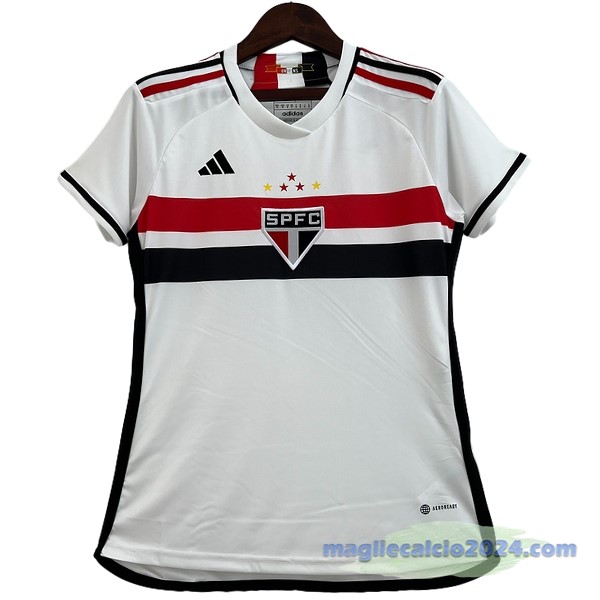 Prima Maglia Donna São Paulo 2023 2024 Bianco Poco Prezzo