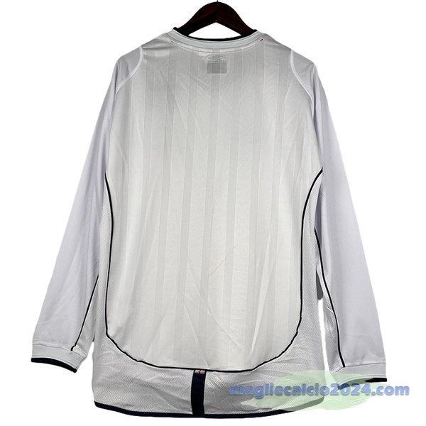 Prima Maglia Manica lunga Inghilterra Retro 2002 Bianco Poco Prezzo