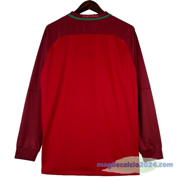 Prima Maglia Manica lunga Portogallo Retro 2016 Rosso Poco Prezzo