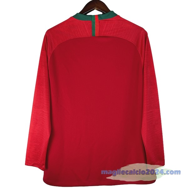 Prima Maglia Manica lunga Portogallo Retro 2018 Rosso Poco Prezzo