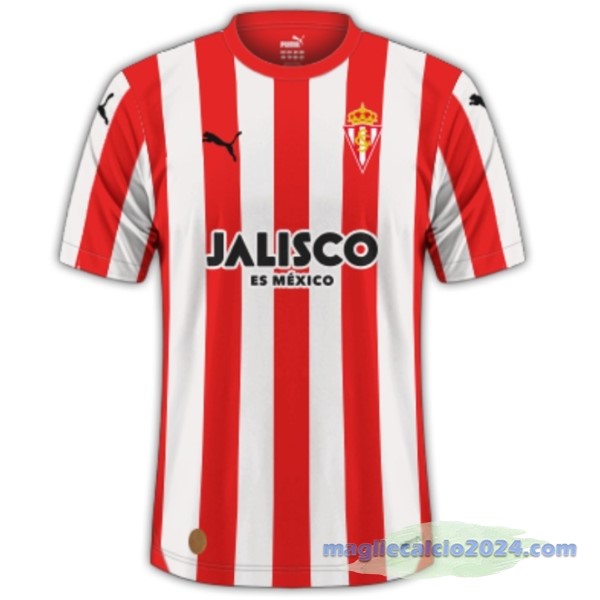 Prima Maglia Real Sporting de Gijón 2023 2024 Rosso Poco Prezzo