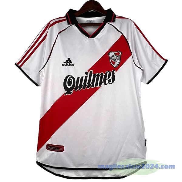 Prima Maglia River Plate Retro 2000 2001 Bianco Poco Prezzo