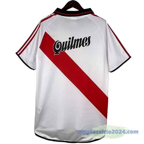 Prima Maglia River Plate Retro 2000 2001 Bianco Poco Prezzo