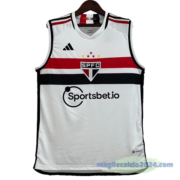 Prima Maglia Senza Maniche São Paulo 2023 2024 Bianco Poco Prezzo