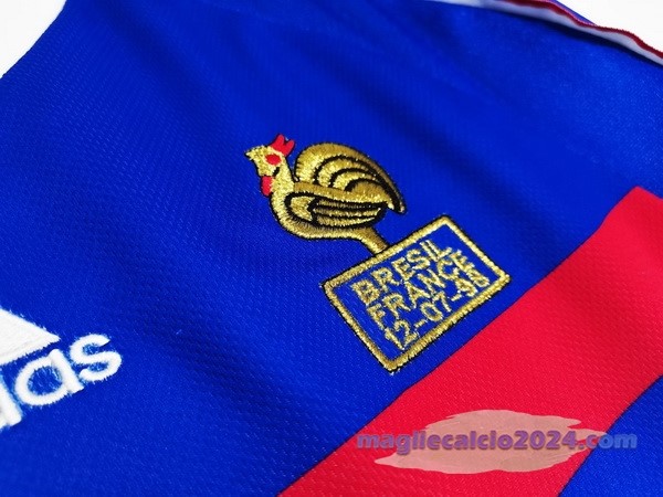 Prima Manica lunga AC Milan Retro 1998 Blu Poco Prezzo