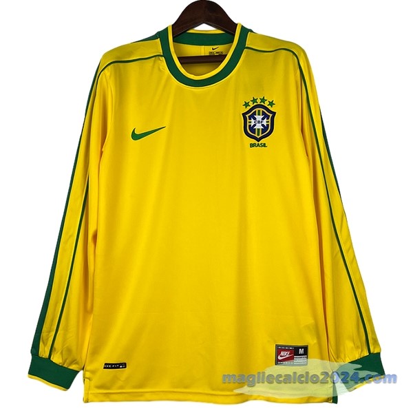 Prima Manica lunga Brasile Retro 1998 Giallo Poco Prezzo