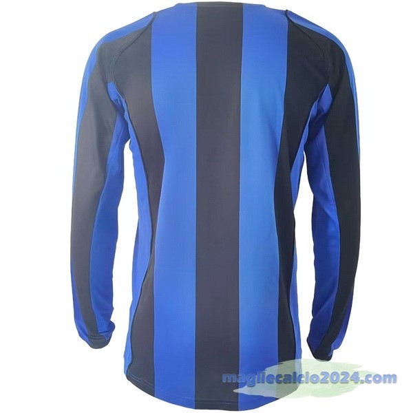 Prima Manica lunga Inter Milán Retro 2004 2005 Blu Poco Prezzo