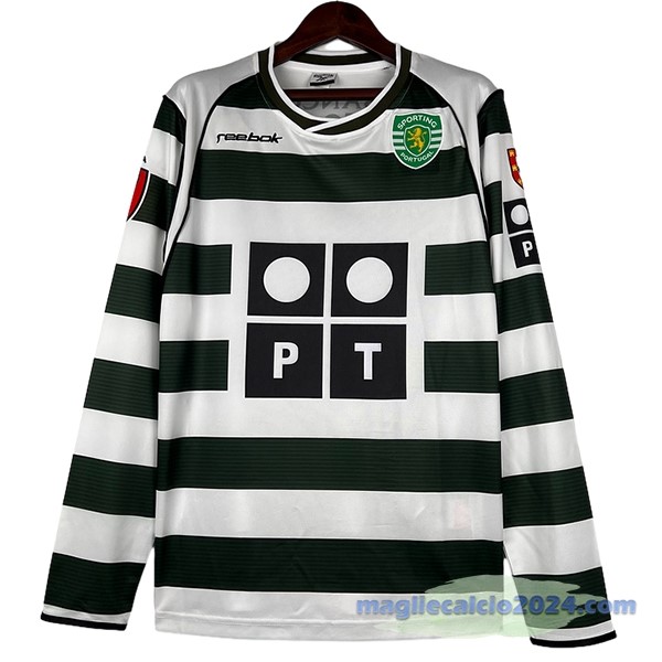 Prima Manica lunga Lisboa Retro 2002 2003 Verde Poco Prezzo