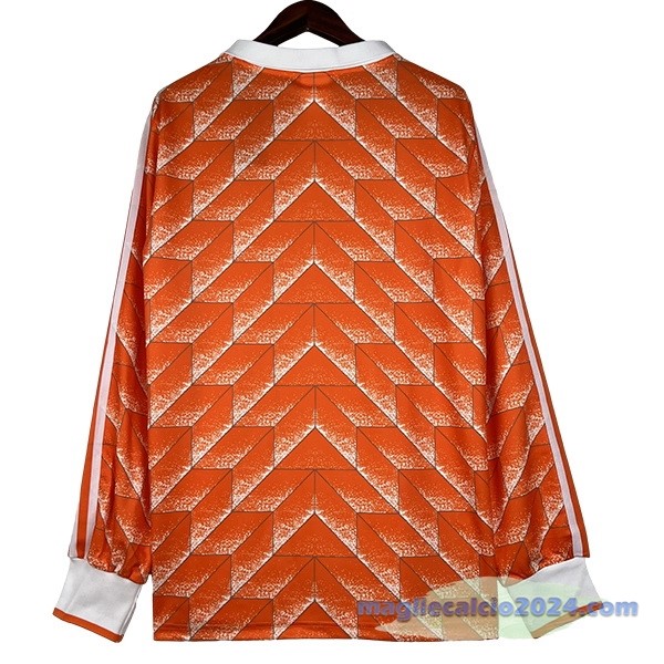 Prima Manica lunga Paesi Bassi Retro 1988 Arancione Poco Prezzo