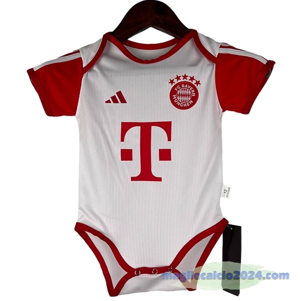 Prima Tutine Bambino Bayern Múnich 2023 2024 Bianco Rosso Poco Prezzo