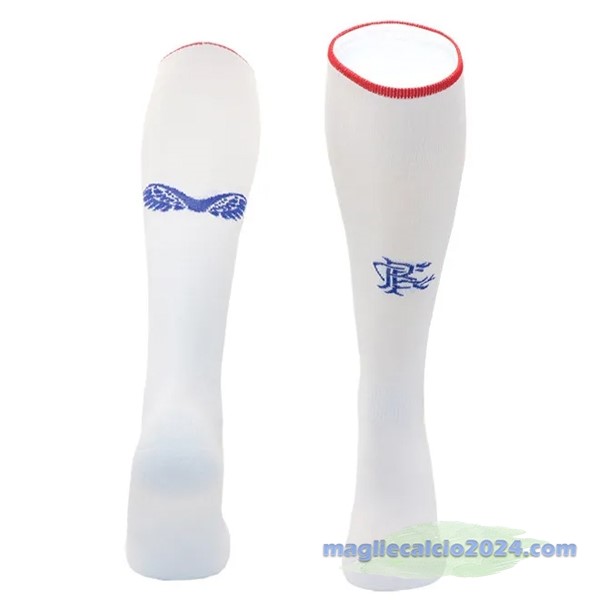 Seconda Calzettoni Bambino Rangers 2023 2024 Bianco Poco Prezzo