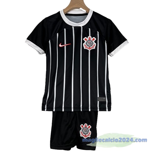 Seconda Conjunto De Bambino Corinthians Paulista 2023 2024 Nero Poco Prezzo