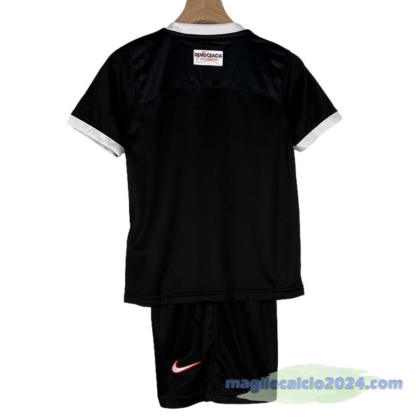 Seconda Conjunto De Bambino Corinthians Paulista 2023 2024 Nero Poco Prezzo