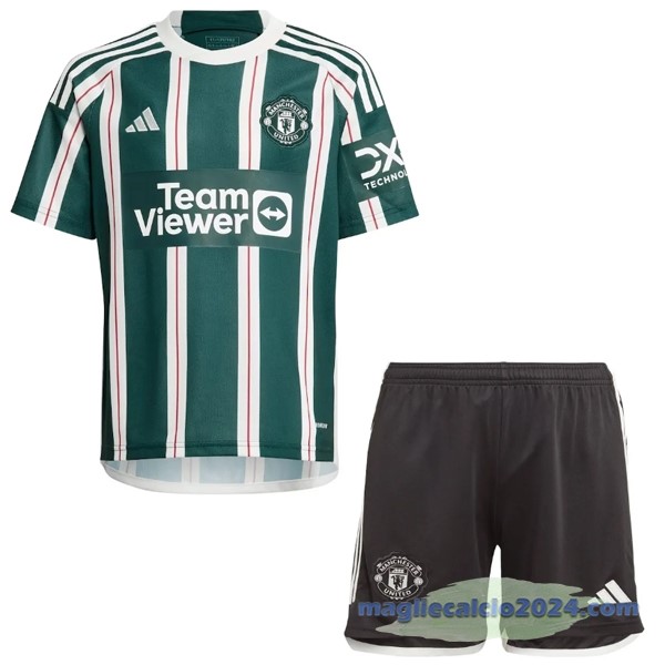 Seconda Conjunto De Bambino Manchester United 2023 2024 Verde Poco Prezzo