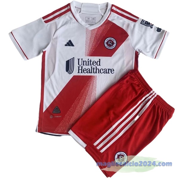 Seconda Conjunto De Bambino New England Revolution 2023 2024 Bianco Rosso Poco Prezzo