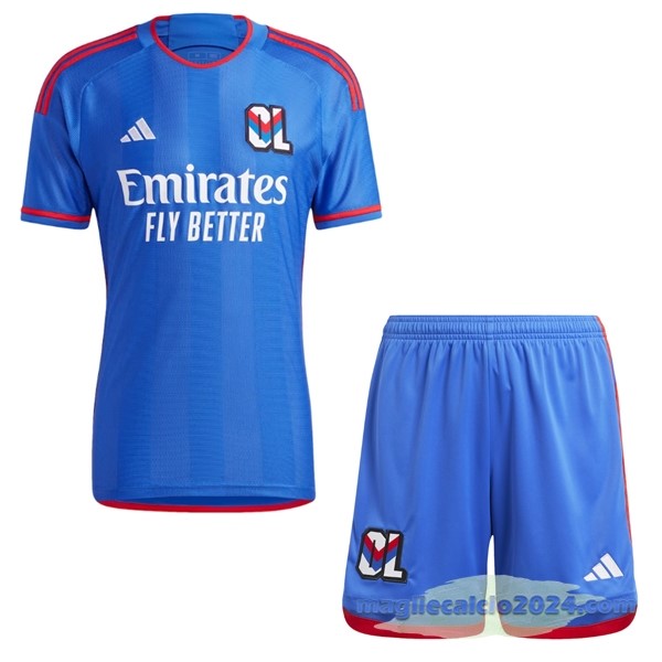 Seconda Conjunto De Uomo Lyon 2023 2024 Blu Poco Prezzo