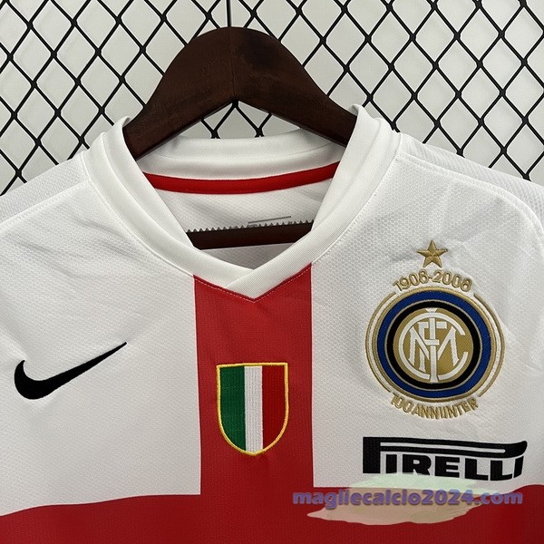 Seconda Maglia Inter Milán Retro 2007 2008 Bianco Poco Prezzo