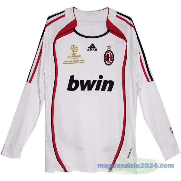 Seconda Maglia Manica lunga AC Milan Retro 2006 2007 Bianco Poco Prezzo