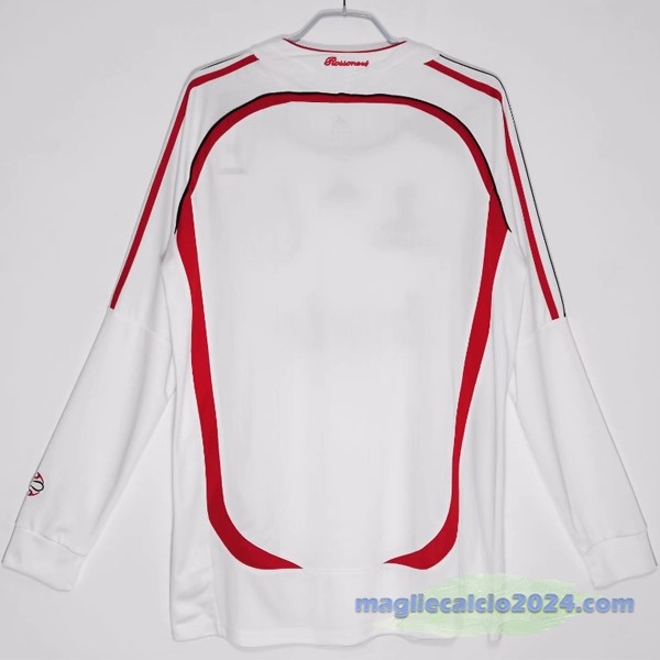 Seconda Maglia Manica lunga AC Milan Retro 2006 2007 Bianco Poco Prezzo