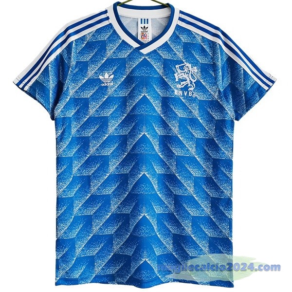 Seconda Maglia Paesi Bassi Retro 1988 Blu Poco Prezzo