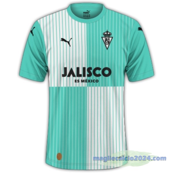 Seconda Maglia Real Sporting de Gijón 2023 2024 Verde Poco Prezzo