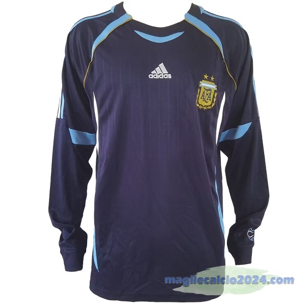 Seconda Manica lunga Argentina Retro 2006 Blu Poco Prezzo