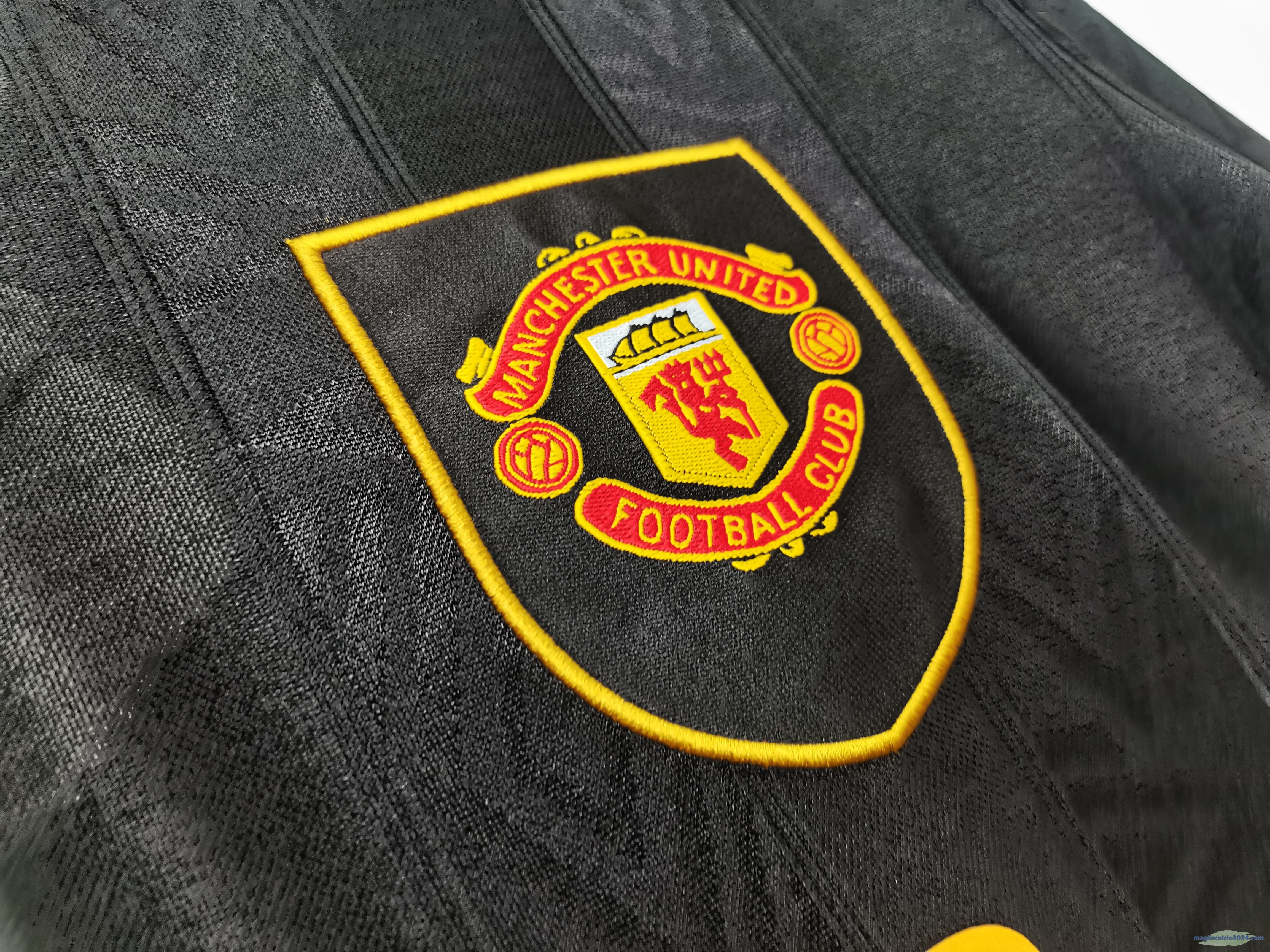 Seconda Manica lunga Manchester United Retro 1993 1994 Nero Poco Prezzo