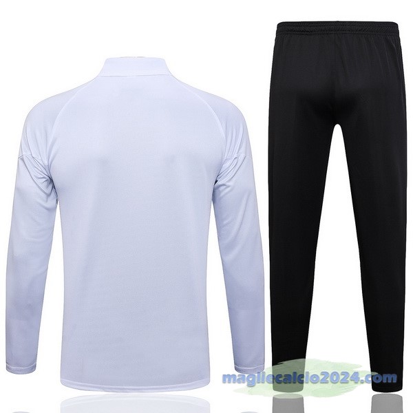 Set Completo Felpa Allenamento AC Milan 2023 2024 Bianco II Nero Rosso Poco Prezzo