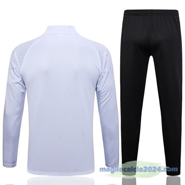 Set Completo Felpa Allenamento AC Milan 2023 2024 Bianco I Nero Rosso Poco Prezzo