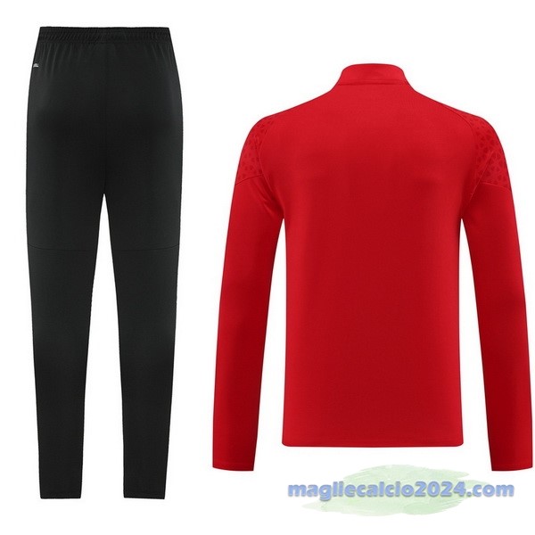 Set Completo Felpa Allenamento AC Milan 2023 2024 Nero I Rosso Poco Prezzo