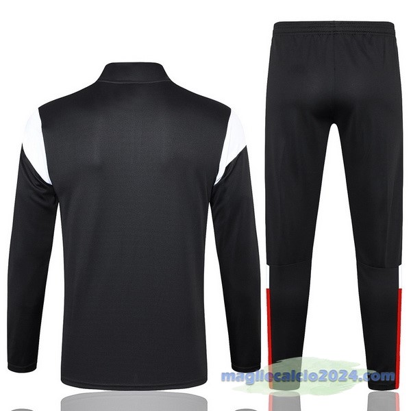 Set Completo Felpa Allenamento AC Milan 2023 2024 Nero Rosso Bianco Poco Prezzo