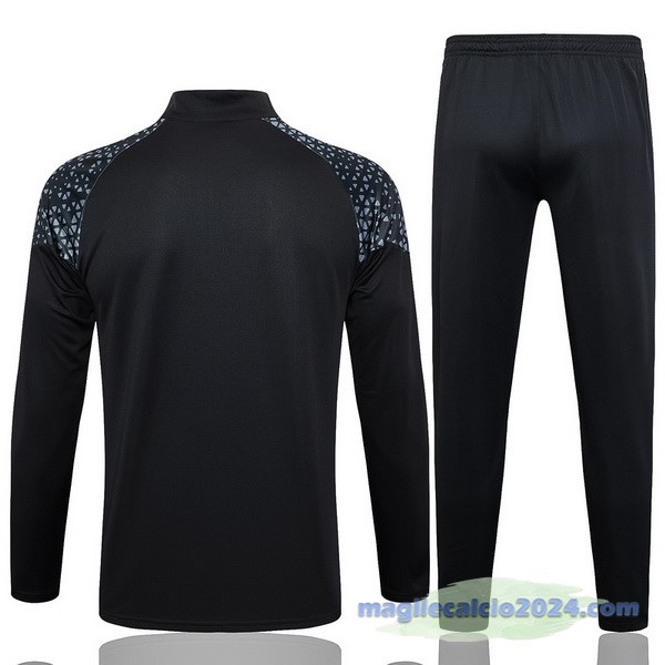 Set Completo Felpa Allenamento AC Milan 2023 2024 Nero Rosso Grigio Poco Prezzo