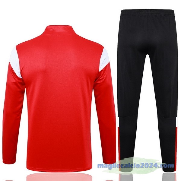 Set Completo Felpa Allenamento AC Milan 2023 2024 Rosso I Nero Bianco Poco Prezzo