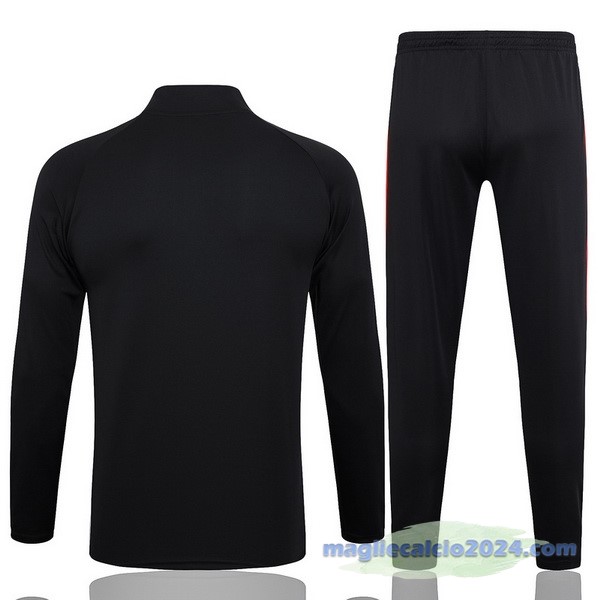Set Completo Felpa Allenamento AC Milan 2023 2024 Rosso Nero Bianco Poco Prezzo