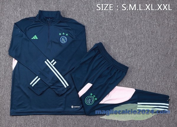 Set Completo Felpa Allenamento Ajax 2023 2024 Blu Navy I Rosa Poco Prezzo