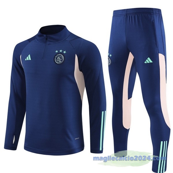 Set Completo Felpa Allenamento Ajax 2023 2024 Blu Navy Rosa Poco Prezzo