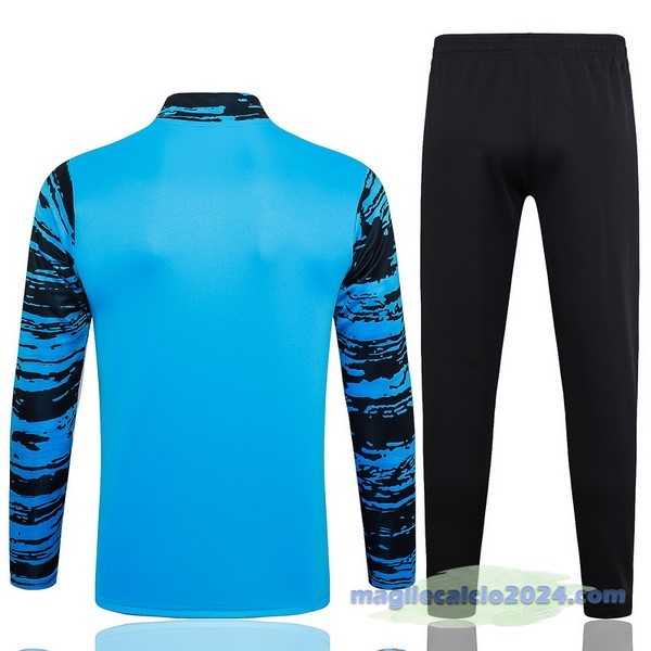 Set Completo Felpa Allenamento Al Nassr 2023 2024 Blu Nero Poco Prezzo