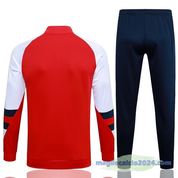 Set Completo Felpa Allenamento Arsenal 2023 2024 Rosso Bianco Blu Poco Prezzo