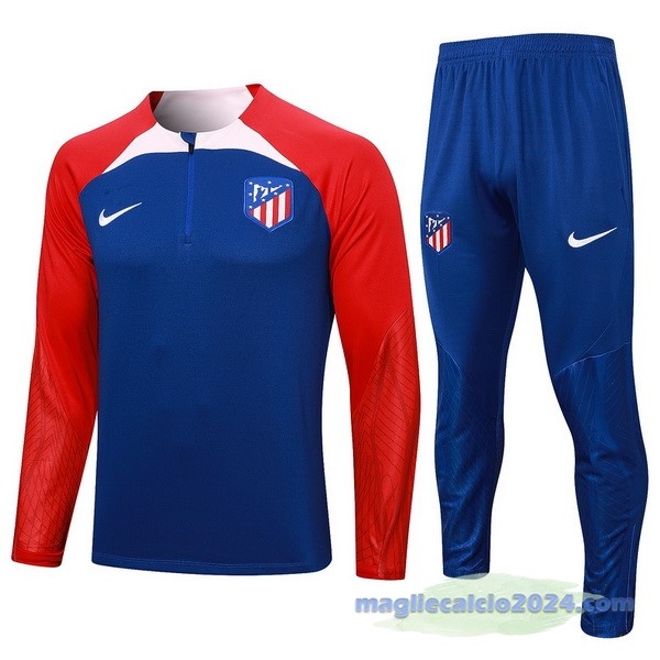 Set Completo Felpa Allenamento Atlético Madrid 2023 2024 Blu Rosso Rosa Poco Prezzo