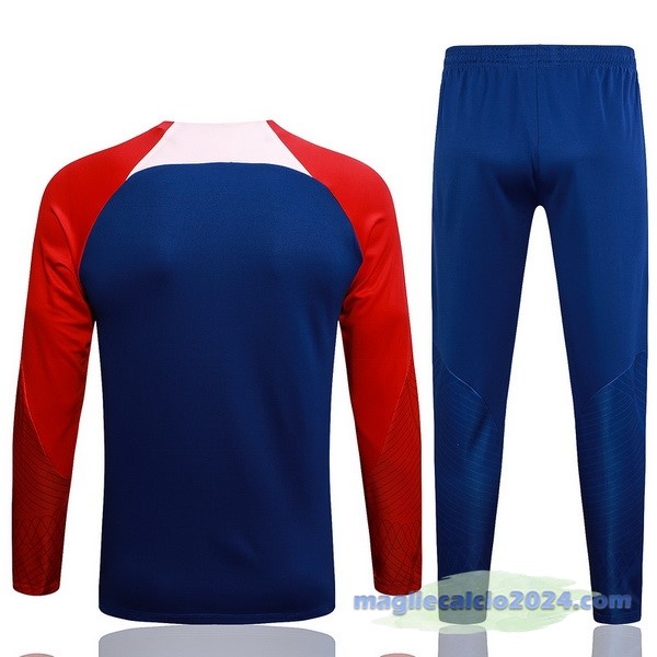 Set Completo Felpa Allenamento Atlético Madrid 2023 2024 Blu Rosso Rosa Poco Prezzo