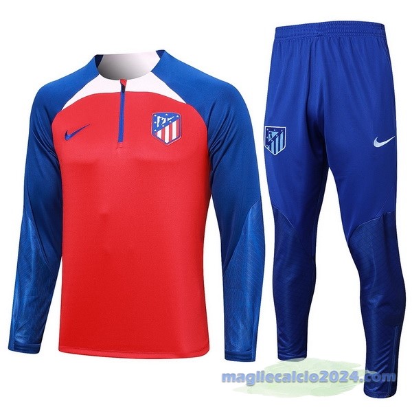 Set Completo Felpa Allenamento Atlético Madrid 2023 2024 Rosso Blu Rosa Poco Prezzo
