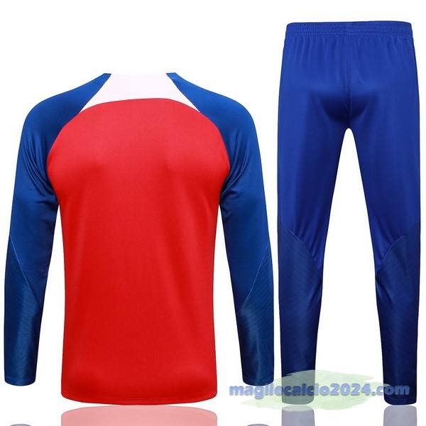 Set Completo Felpa Allenamento Atlético Madrid 2023 2024 Rosso Blu Rosa Poco Prezzo