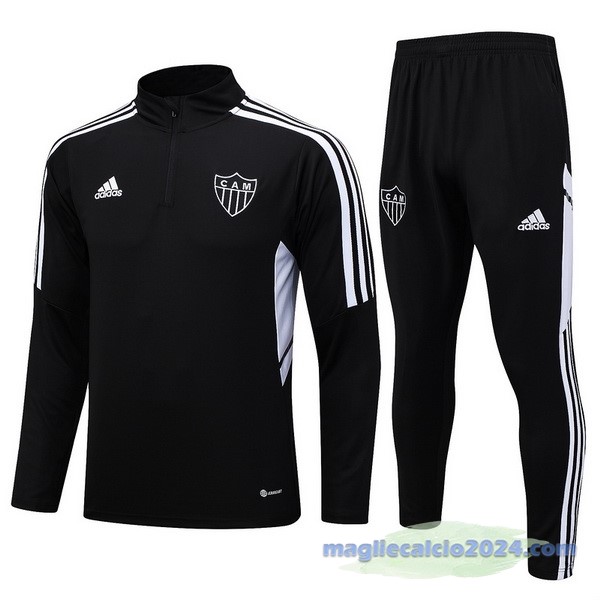 Set Completo Felpa Allenamento Atlético Mineiro 2023 2024 Nero Bianco Poco Prezzo