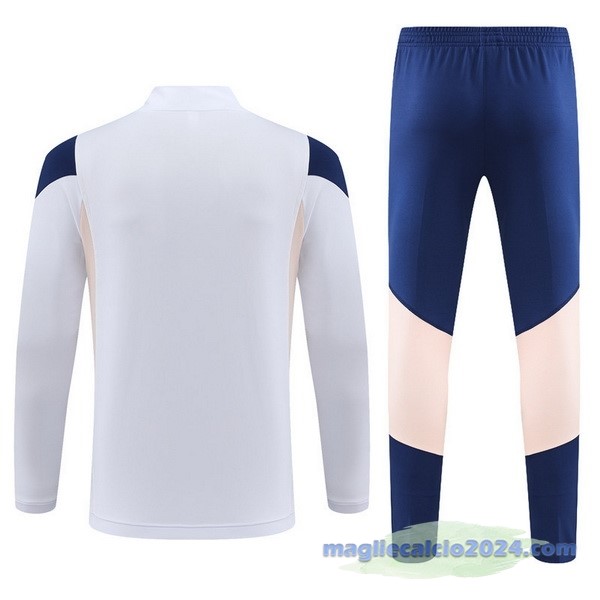Set Completo Felpa Allenamento Bambino Ajax 2023 2024 Bianco Blu Navy Rosa Poco Prezzo