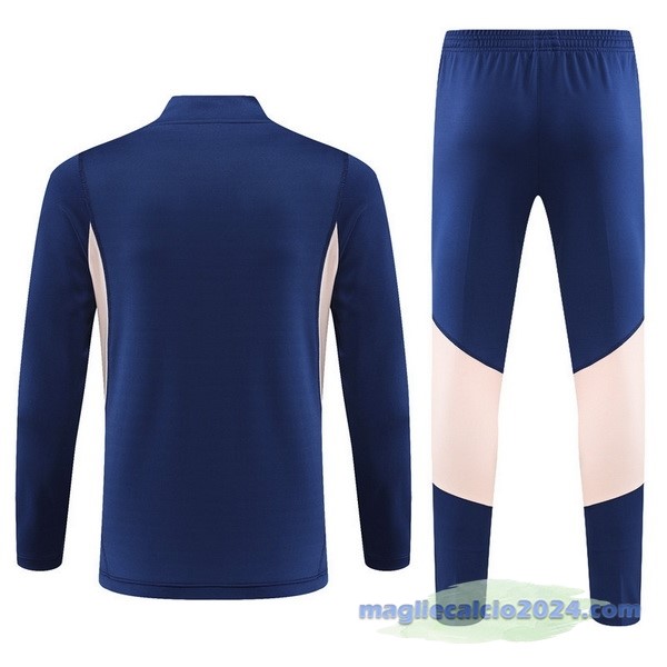 Set Completo Felpa Allenamento Bambino Ajax 2023 2024 Blu Navy Rosa Poco Prezzo