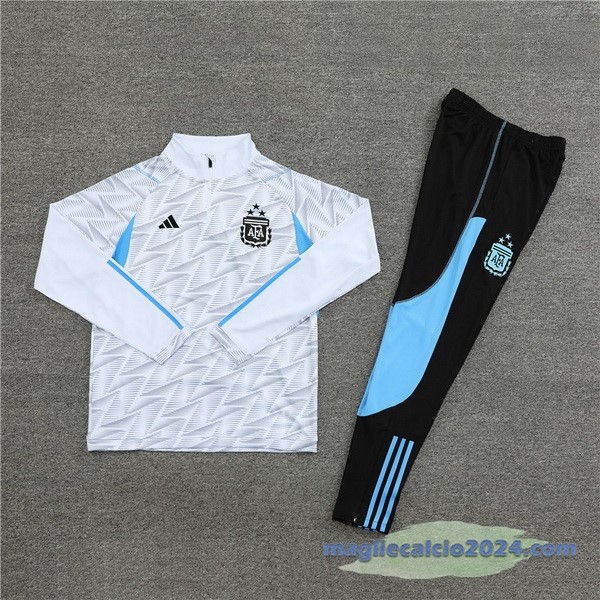 Set Completo Felpa Allenamento Bambino Argentina 2023 Bianco I Blu Nero Poco Prezzo