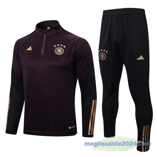 Set Completo Felpa Allenamento Bambino Germania 2022 Borgogna Nero Poco Prezzo