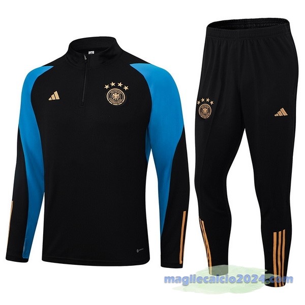 Set Completo Felpa Allenamento Bambino Germania 2023 Nero I Blu Poco Prezzo