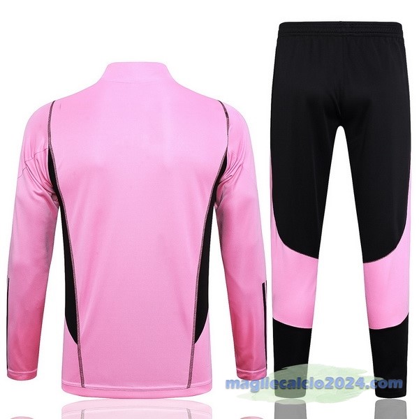 Set Completo Felpa Allenamento Bambino Inter Miami 2023 2024 Rosa Nero Poco Prezzo